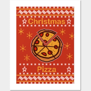 Food Ugly Christmas Sweaters Pizza Posters and Art